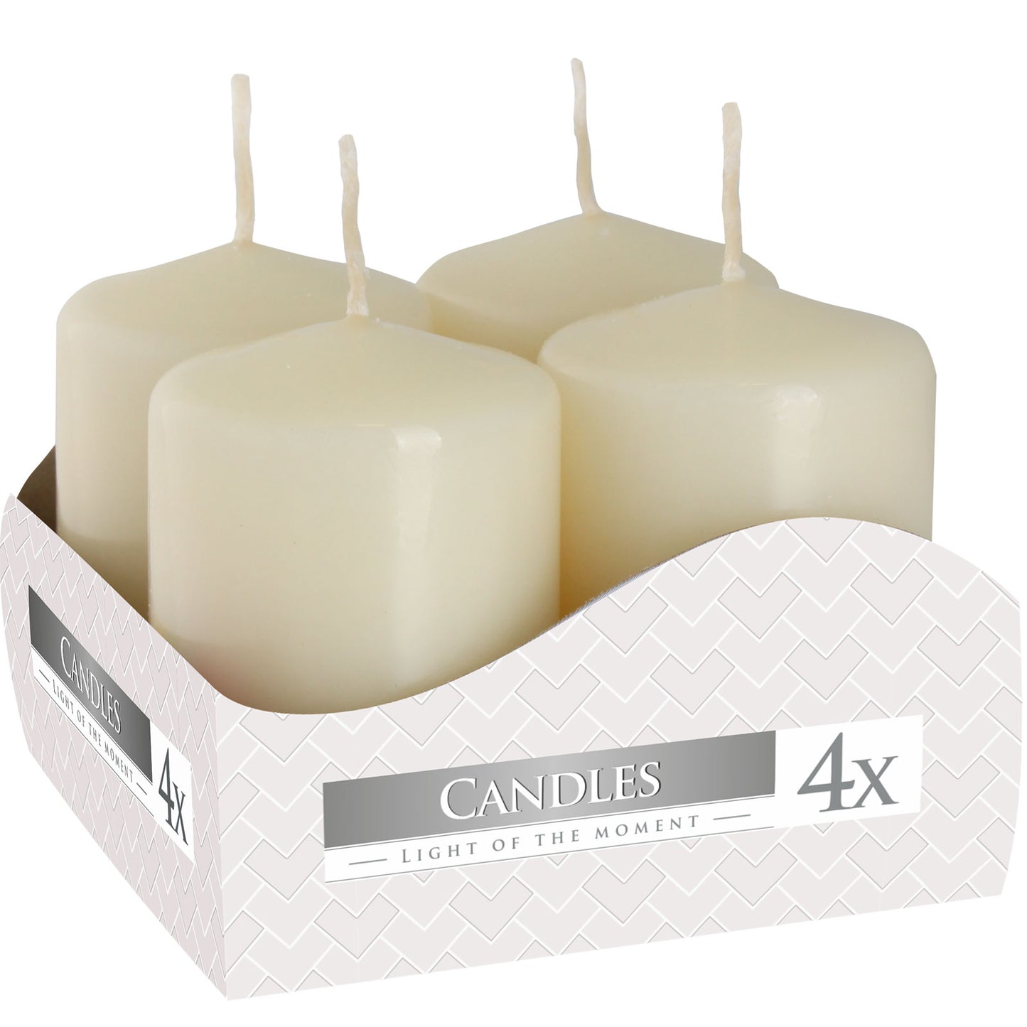 Set of 4 Pillar Candles 40x60mm - Ivory